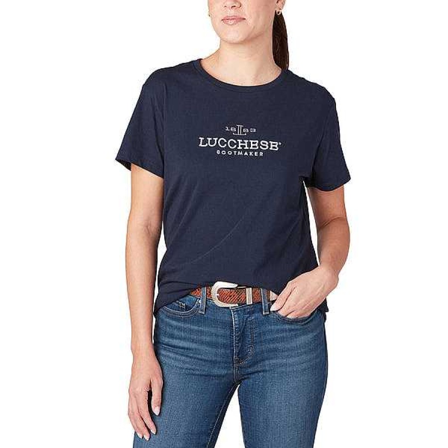 Donne Lucchese | T-Shirt Ricamata Classica Lucchese Da Donna