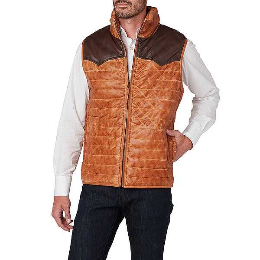 Uomini Lucchese | Gilet In Pelle Western Yoke