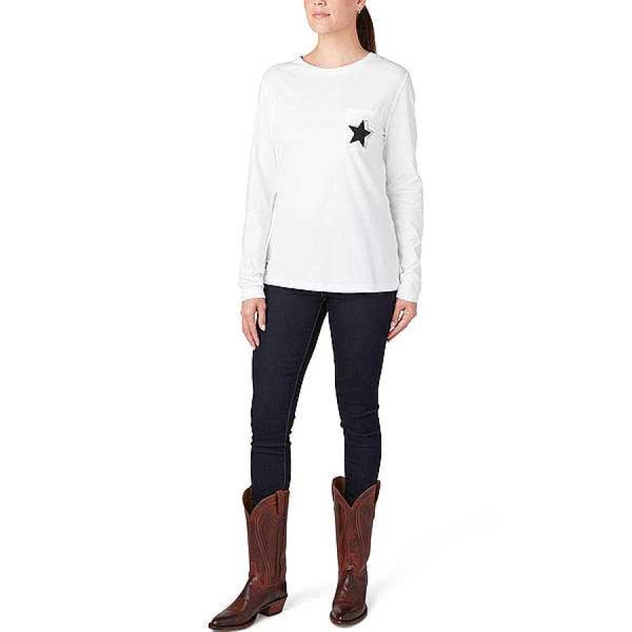 Donne Lucchese | T-Shirt Con Tasca Stella Lucchese